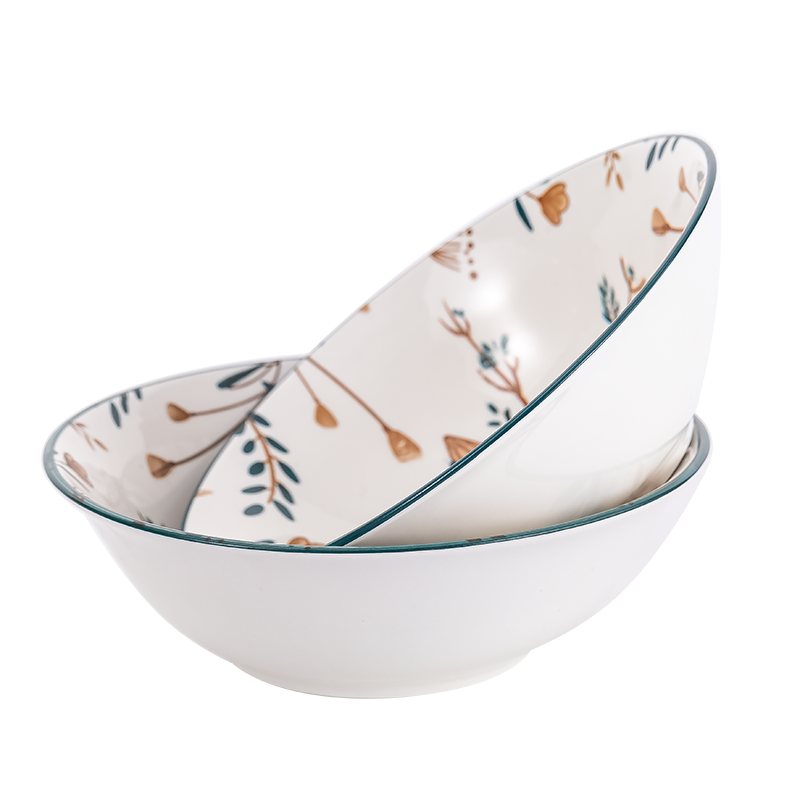 浩雅 景德镇陶瓷餐具北欧风面碗泡面微波炉 满天星辰8英寸汤碗大勺组合