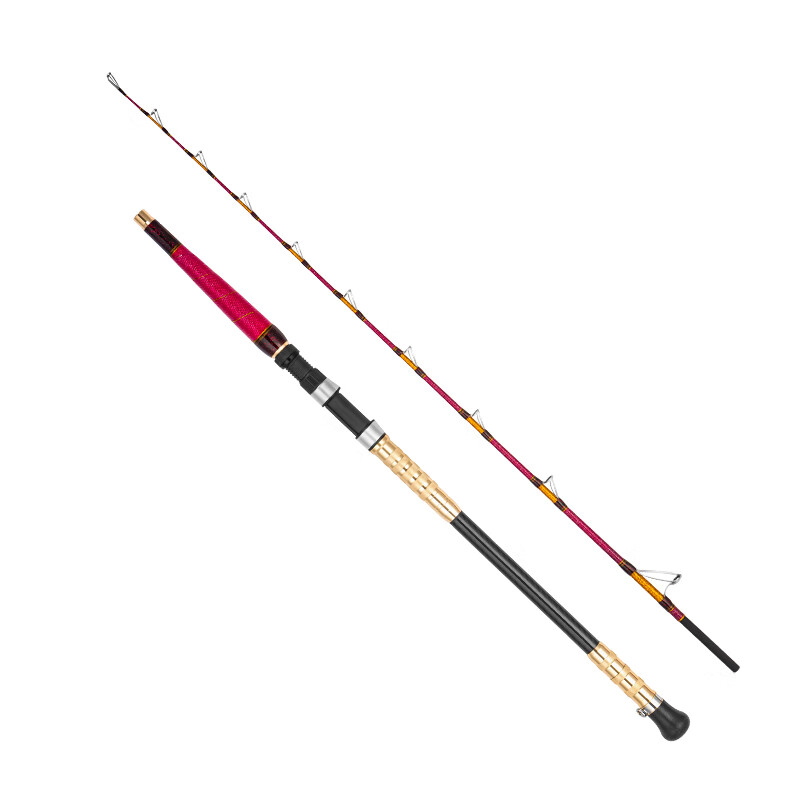 猎牙近海深海船钓竿150号铁板竿导环轮座一节半巨物拖钓船钓鱼竿 1.