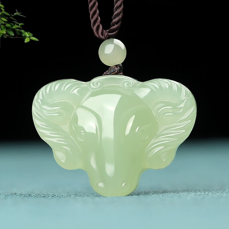 九福润和田玉生肖羊吊坠女款浅青玉羊玉石羊羊如意玉坠男属羊玉挂件