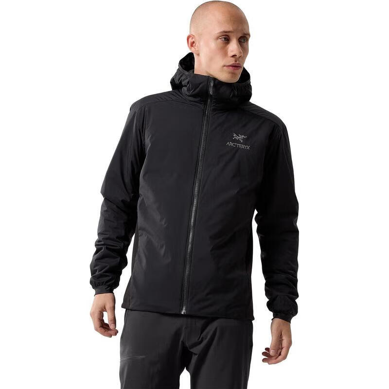 始祖鸟（ARC’TERYX）男士棉服 Atom Hoody 轻量防风保暖舒适户外休闲夹克连帽外套 Black XS