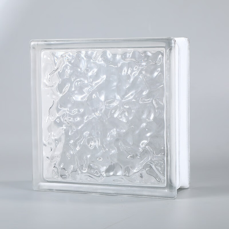 润华年定制超白玻璃砖水晶砖隔断网红卫生间方形空心玻璃砖透明云雾淋浴 冰晶纹-超白 190x190x80mm