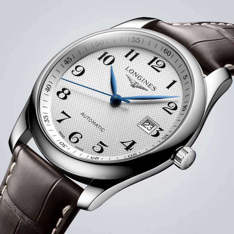 浪琴(Longines)瑞士手表 七夕礼物送男友 名匠系列 机械皮带男表 L27934783