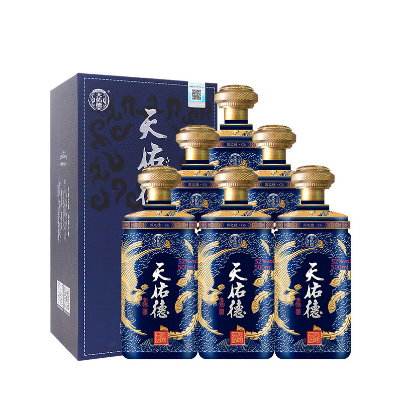 天佑德 青稞酒 国之德G6 52度500ml 青稞清香型白酒 西宁特产整箱六瓶装