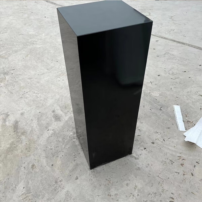 纯黑色大理石雕塑底座展示台 大理石方块底座石材客厅落地摆台石 纯
