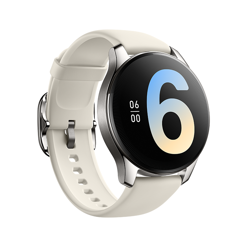 vivo WATCH 2 eSIM智能手表 1.43英寸 银色不锈钢表壳 破晓白氟橡胶表带 (北斗、GPS、血氧)