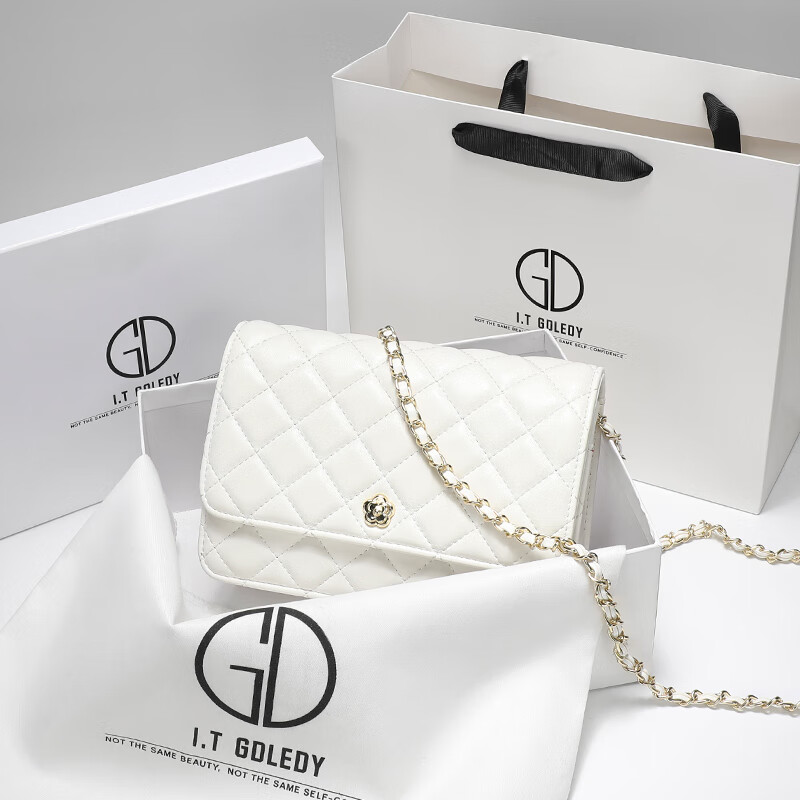 chaseng&keithck女包官网包包香港真皮轻奢女包包2024新款链条包斜