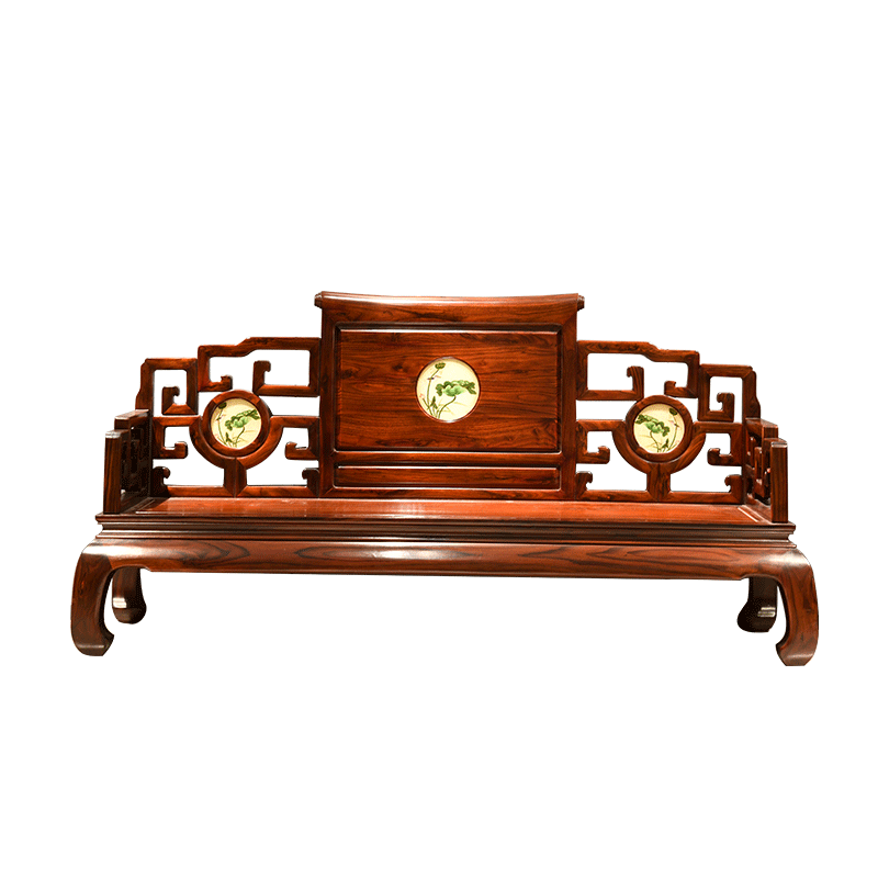 一舍 红木家具印尼黑酸枝(学名:阔叶黄檀)全实木沙发组合新中式客厅整装家具简约镂空高档别墅素面沙发 沙发七件套(123)