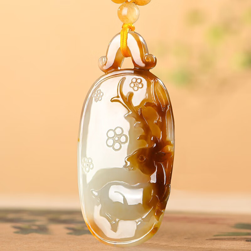 润玉瑶【孤品】新疆和田玉且末小鹿玉吊坠 男女士款一路有你玉坠玉牌