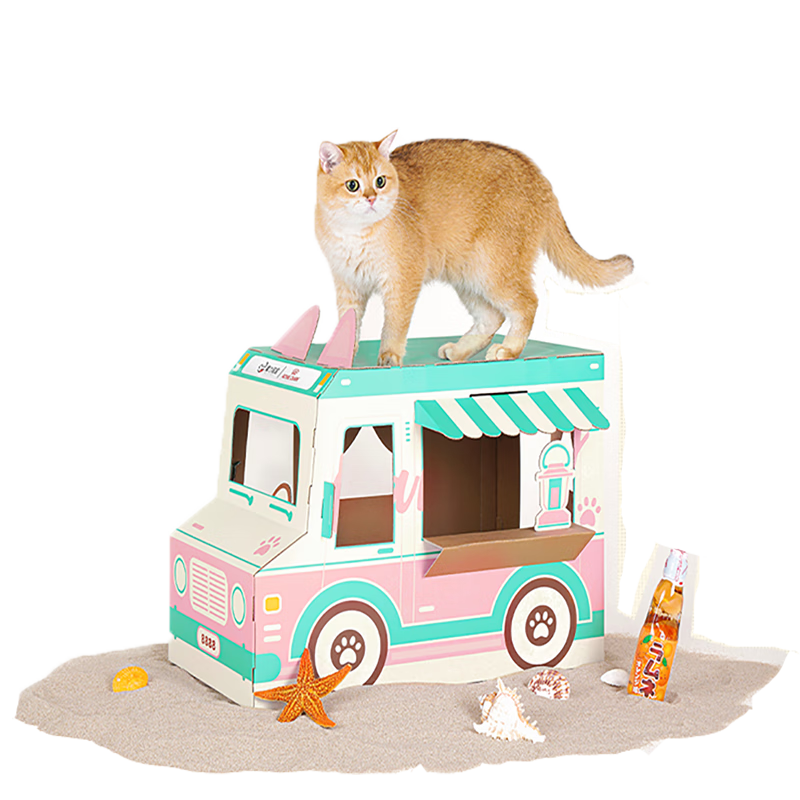 魔力猫盒 猫抓板猫窝 猫抓板窝 猫玩具 旅行巴士盒