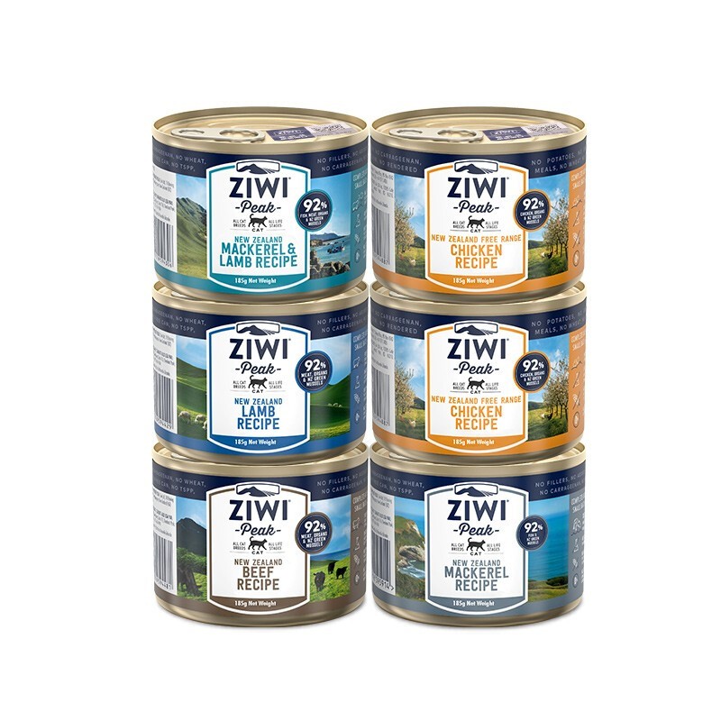 滋益巅峰（ZIWI）猫罐头185g ZiwiPeak新西兰进口幼猫成猫猫粮主食罐头 混合口味不含红肉| 185g*6罐