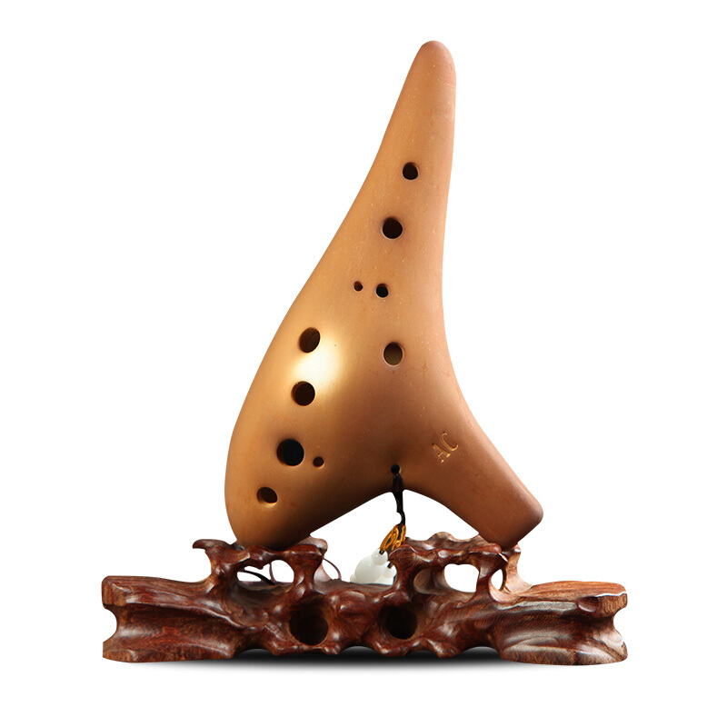 玥音12孔陶笛乐器加强型素烧 初学陶笛 中音c调 十二孔AC陶笛