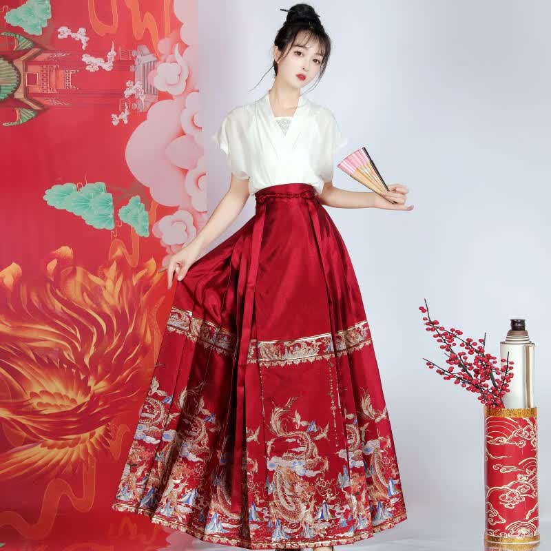 卡辑（KAARJIYY）新款明制汉服女夏季薄款古装日常新中式马面裙全套通勤中国风元素 红色马面裙+白色上衣+白色吊带 S使用感如何?