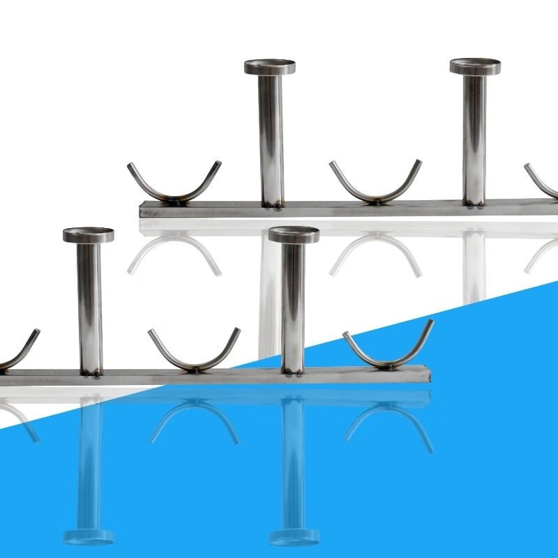 沛晴阳台晾衣杆支架固定式吊装顶上晒衣服架子出租房晒架一对装 方钢