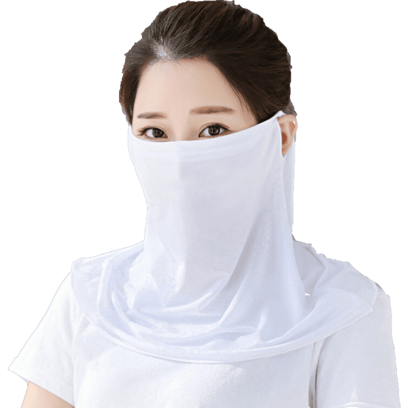 将远行防晒面罩夏季女防晒冰袖遮阳口罩薄款遮阳面部护颈防护 防晒面罩1个装(颜色随机发)