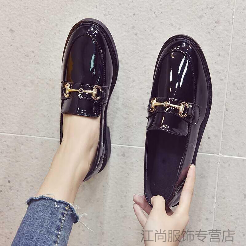 今年便宜流行35-43 大码女鞋英伦风小皮鞋春秋韩版学生女鞋41平底黑色