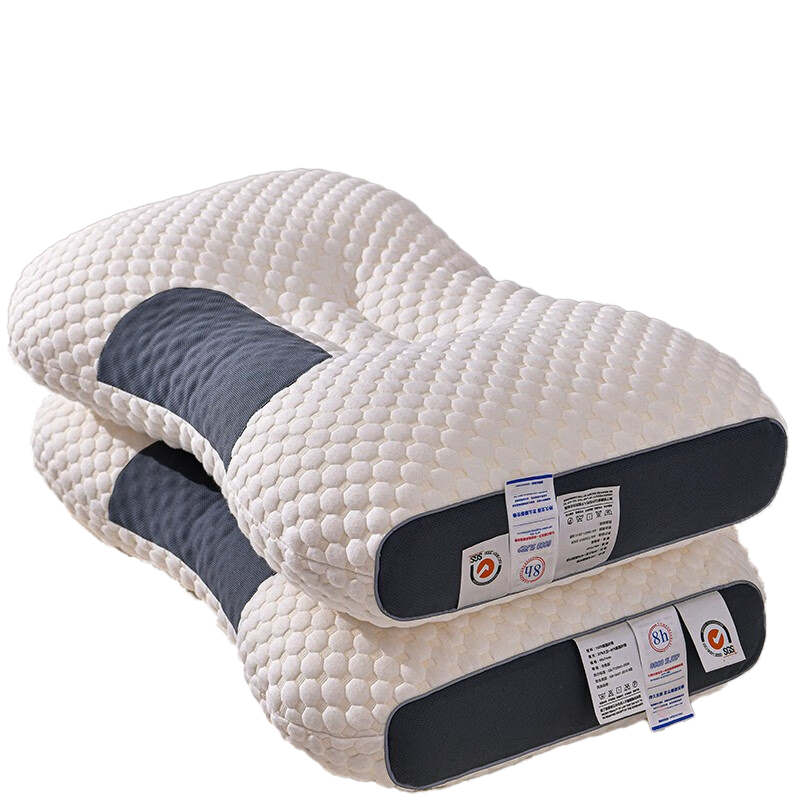 南极人乳胶枕头芯家用一对护颈枕睡眠颈椎枕深度睡觉专用高男士整头枕心 太空舱乳胶蓝色-中枕 一对