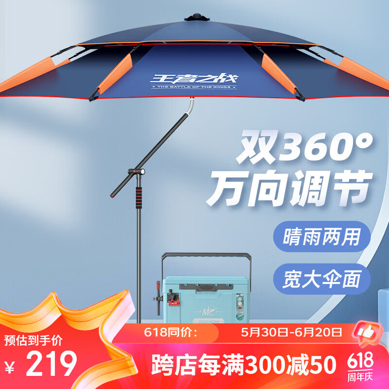 佳钓尼拐杖钓鱼伞万向大钓伞户外专用太阳伞遮阳伞防晒雨伞钓伞2.4米