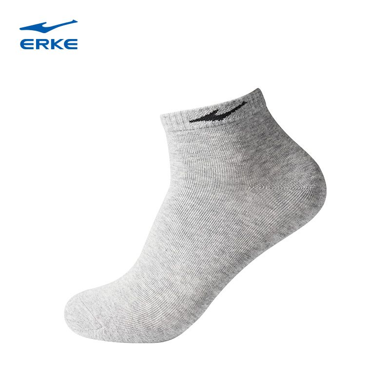 鸿星尔克运动袜春秋男士透气短袜舒适简约透气男袜棉质低帮袜子男 亮