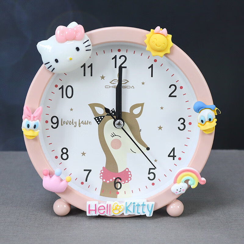 品奈卡通可爱小闹钟 儿童学生礼物卧室床头时钟创意桌面台钟小钟表