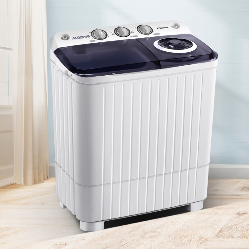 奥克斯（AUX）洗脱7.5公斤 半自动洗衣机 半自动家用洗衣机 双桶双缸半全自动小型迷你洗衣机 半自动洗脱7.5公斤（洗涤4.5公斤+脱水3公斤）