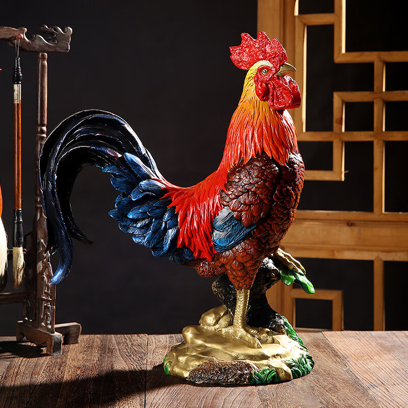 礼意屋全铜公鸡摆件大吉大利生肖鸡铜工艺品开业乔迁礼品办公桌创意