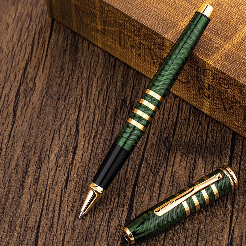 高仕（CROSS）宝珠笔 涛声系列 商务办公签字笔礼盒 175周年纪念版 拉丝绿镀玫瑰金 定制款