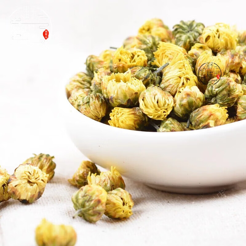 花草凉茶 菊花茶荒野桐乡胎菊王杭白菊花茶叶枸杞 散装罐装50g 【三宝