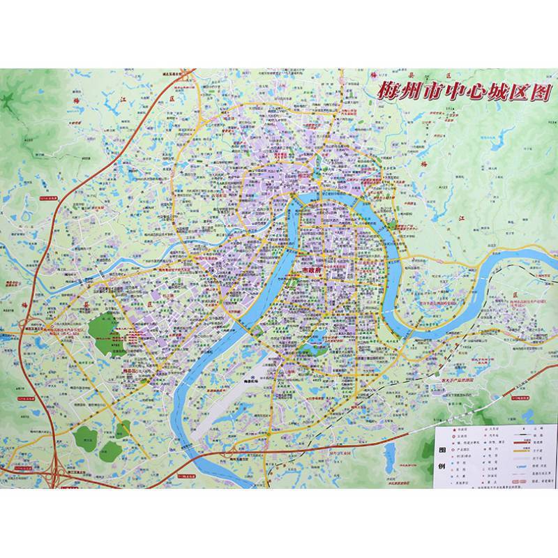 梅州市地图挂图广东省梅州市地图挂图1.6x1.