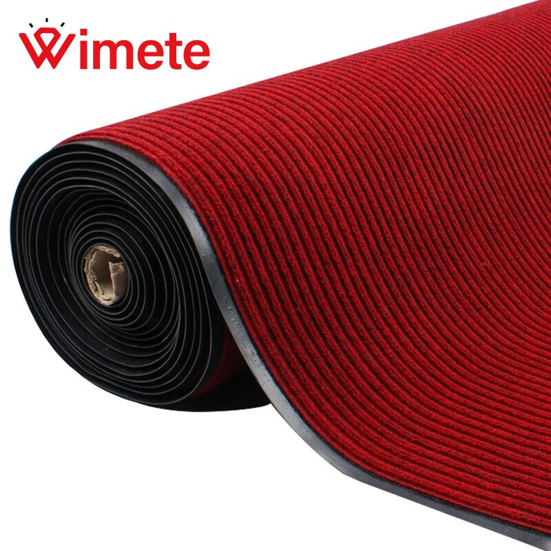wimete 威美特 WIkp-90 PVC双条纹地垫 防尘吸水防滑耐磨地毯门垫 暗红色1.2*15M(整卷)