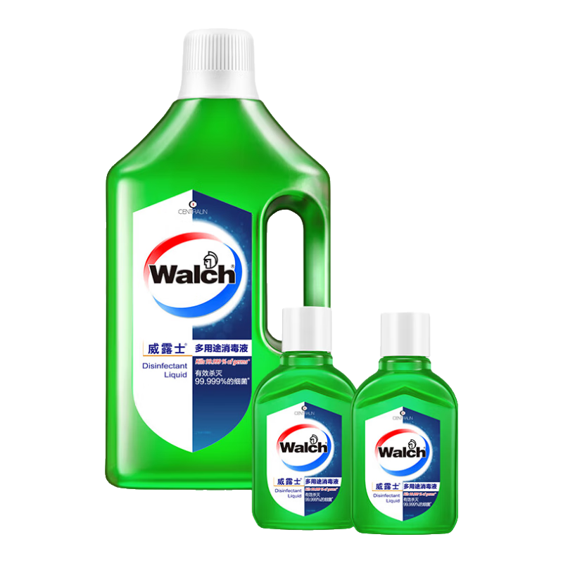 威露士多用途衣物家居消毒液浓缩杀菌99.999% 清新青柠1L+60ml*2