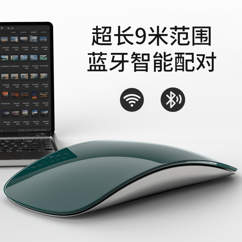 绘研（HUIYAN）适用苹果无线蓝牙鼠标macbook笔记本ipad电脑蓝牙原装鼠标手机妙控鼠标二代GK1 【白色】无线妙控-充电版
