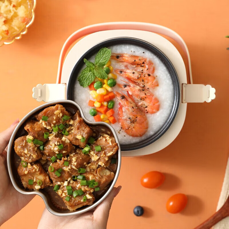 华强（Huaco）迷你电饭煲小型家用智能电饭锅小宿舍多功能全自动煮饭锅 1.2L黄晶蒸盘款【小萌马限量】