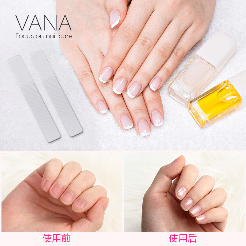 NAILVANA指甲锉打磨条纳米玻璃锉抛光条磨甲亮指甲婴儿成人修指甲美甲锉刀 亮甲锉五支装