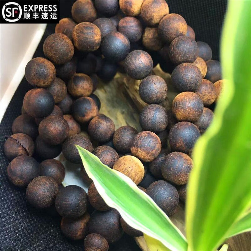 缅甸小叶天然降真香黄油糖结纯正花密香果香1.2多圈108颗手串 图片色