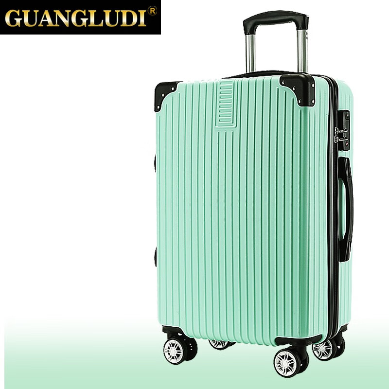 容量行李箱男铝框拉杆箱万向轮旅行箱女密码登机箱 防刮拉链箱/苹果绿