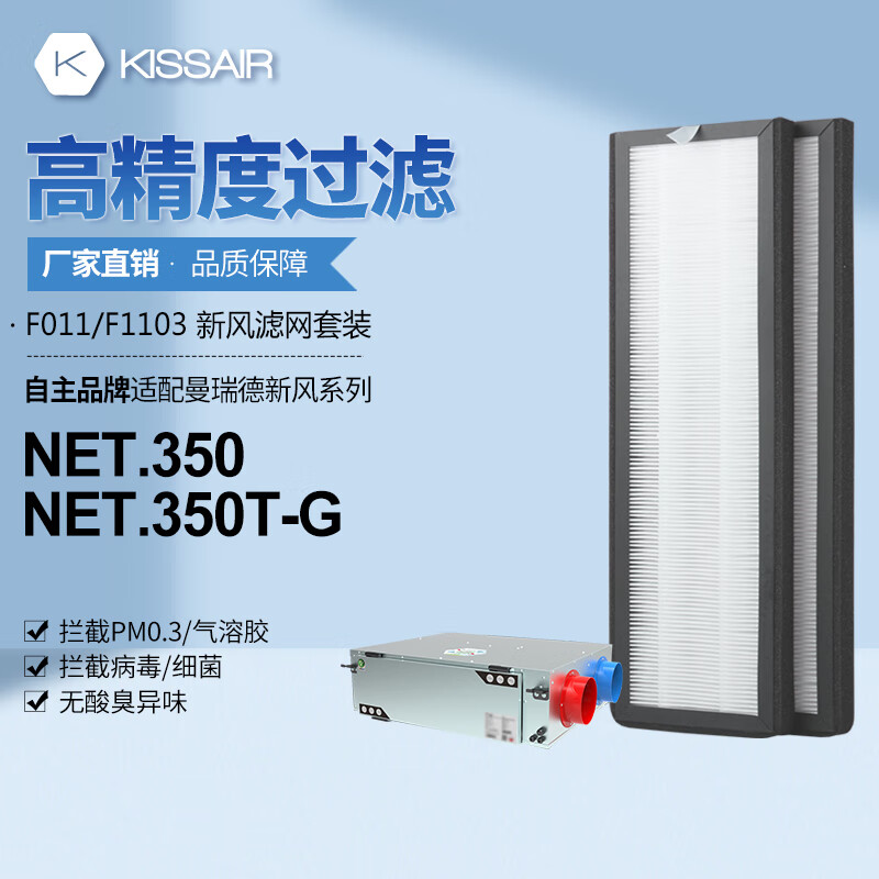 KISSAIR 適配曼瑞德NET.150/250/350/250/350T-G全熱回收新風(fēng)機(jī)過濾網(wǎng) NET.350 /350T-G濾芯