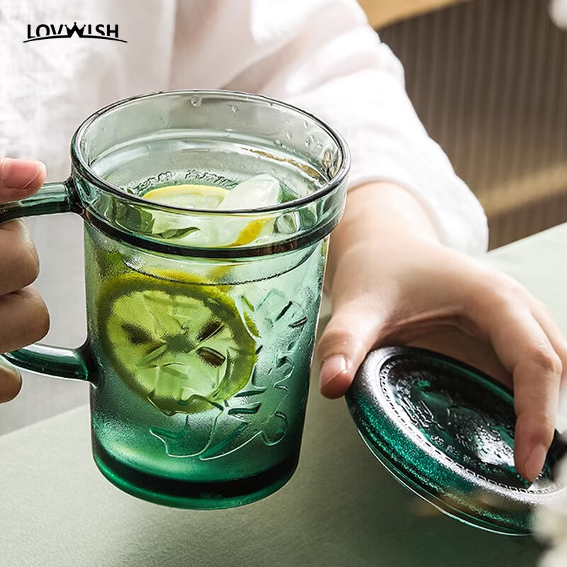 乐唯诗(NERVISHI)原色玻璃杯发财杯茶杯麻将水杯创意文化杯 發财杯*1