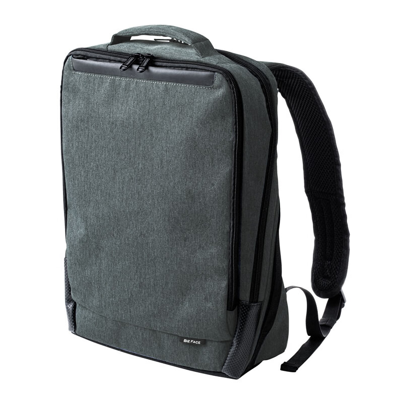 SANWA SUPPLY 双肩包男 电脑包女 商务背包 通勤笔记本包 简约时尚大学生书包 浅灰色 15.6英寸
