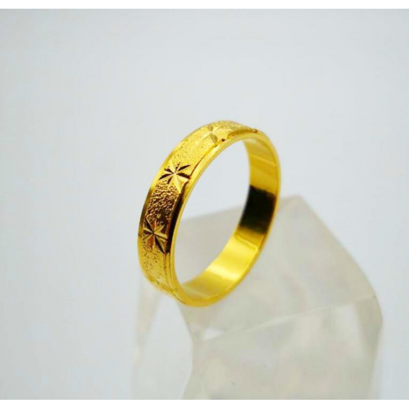 镀沙男士封口指环保色包金男戒子 女款式一16mm小拇指带