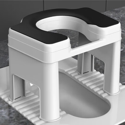 木丁丁老人坐便凳孕妇坐便器防滑移动马桶蹲便改坐便神器家用简易厕所凳 升级款-坐便凳（高款）白+白+黑