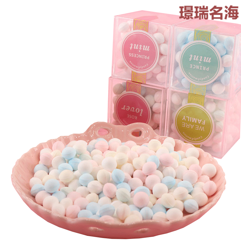 羽芝曼糖果接吻糖口气清新约会糖香体糖女ad 混合花香(粉绿白蓝)