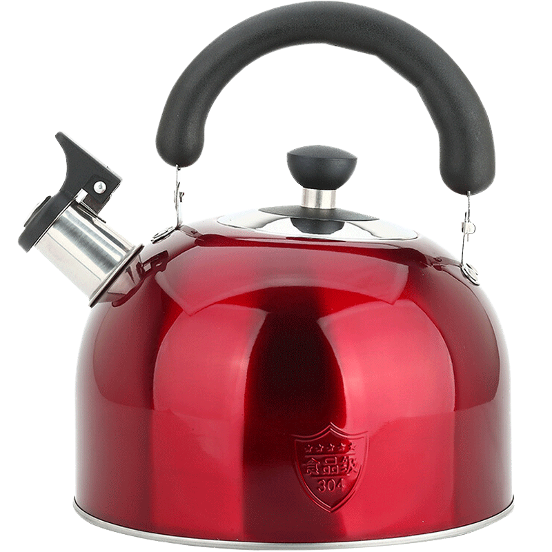 美厨（maxcook）烧水壶304不锈钢水壶 5L加厚鸣音 酒红色欧式系列 MCH9793