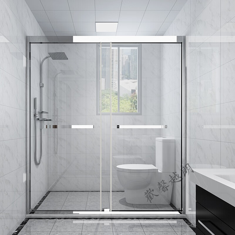 淋浴房隔断卫生间干湿分离浴室玻璃洗澡房家用整体推拉门定制淋浴房