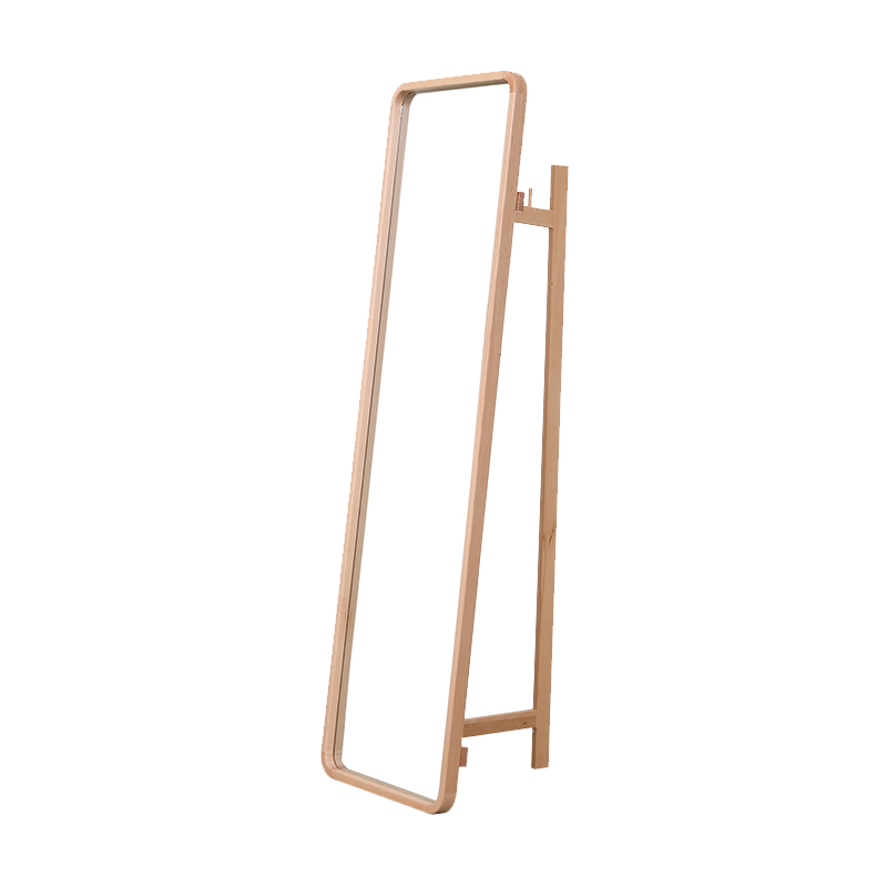 香木语 实木镜子全身镜穿衣镜落地镜家用简约现代卧室客厅 原木色