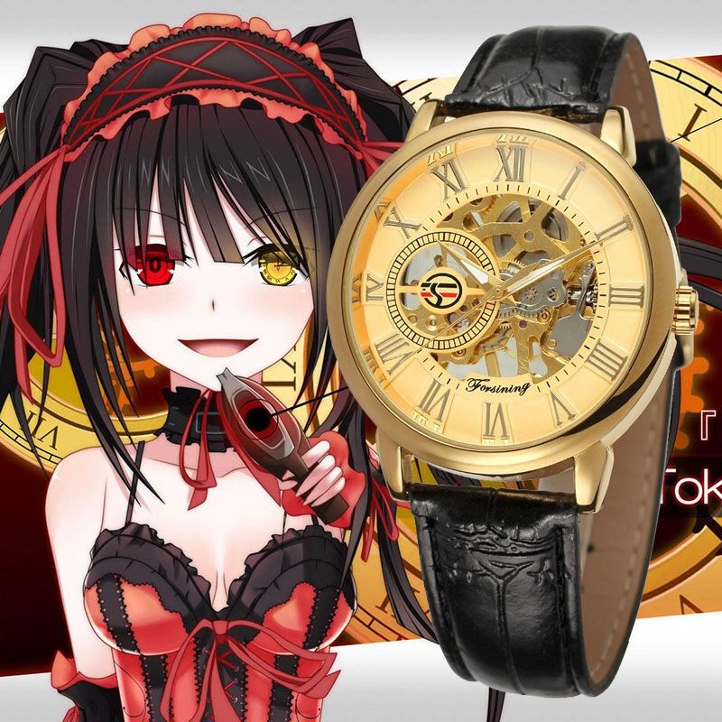 男女镂空机械手表学生复古时尚夜光二次元周边 刻刻帝之眼(金壳金面)