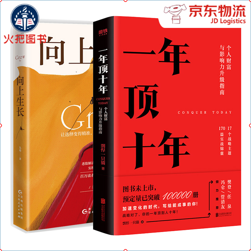 向上生长 一年顶十年 共2册  九边剽悍一只猫作品  励志成功书籍
