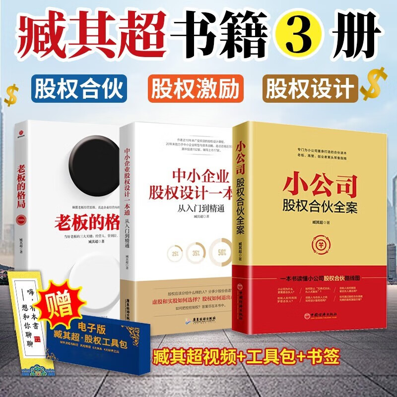 臧其超马书籍共3册 小公司股权合伙全案+中小企业股权设计一本通+老板的格局（升级版） 投资理财股权设计书籍