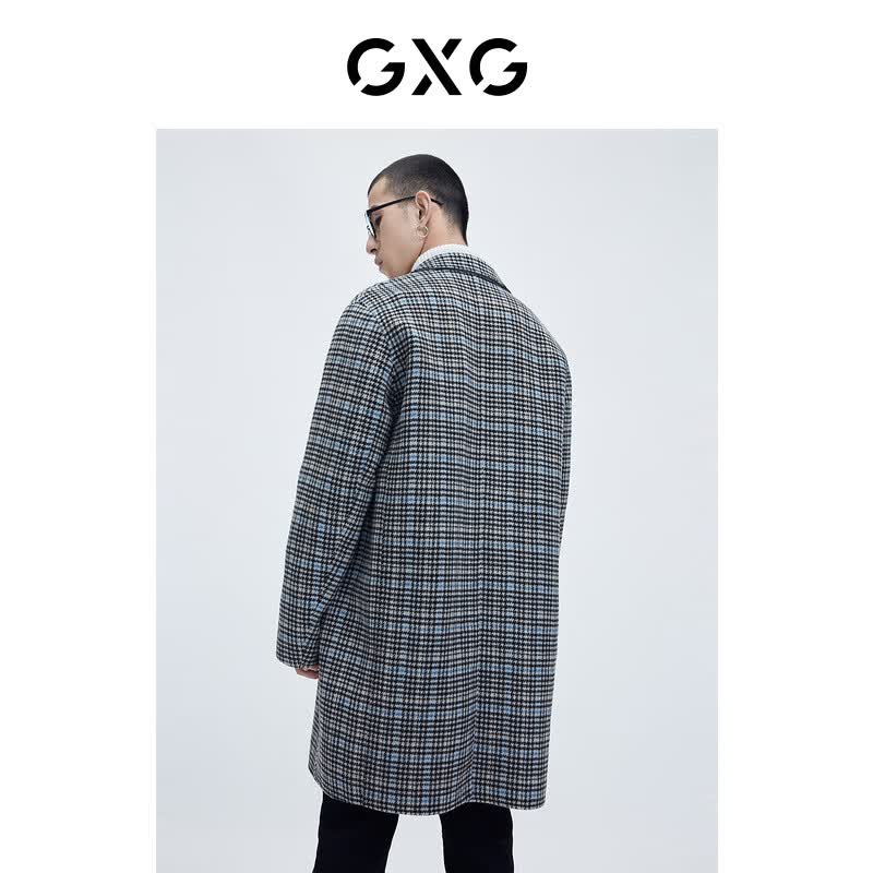 GXG男装【生活系列】冬季新款商场同款新学院系列格纹大衣轻商务 蓝黑格 175/L属于什么档次？