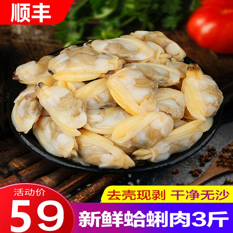 新鲜蛤蜊肉1500g特产大黄蚬子肉干去沙海鲜花蛤甲蛤蜊肉冷冻水产 1.