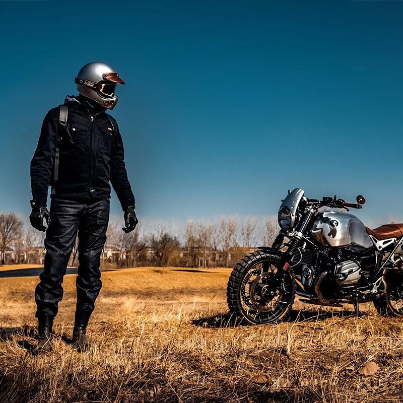 杜汉(duhan)摩托车骑行裤越野机车牛仔裤子四季紧身防护膝盖保护胯部